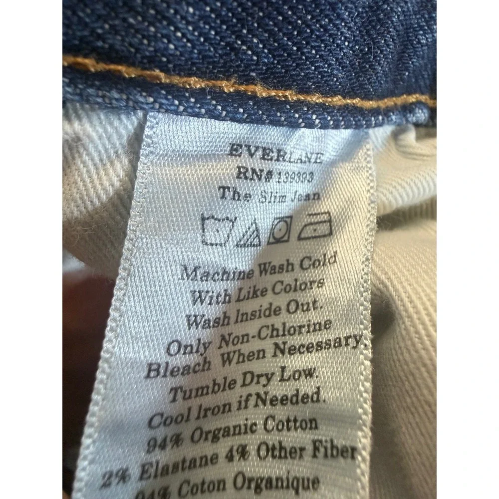Everlane Uniform Slim Jean Mens 30x32 Actual 30/31 Blue Excellent Cotton Stretch